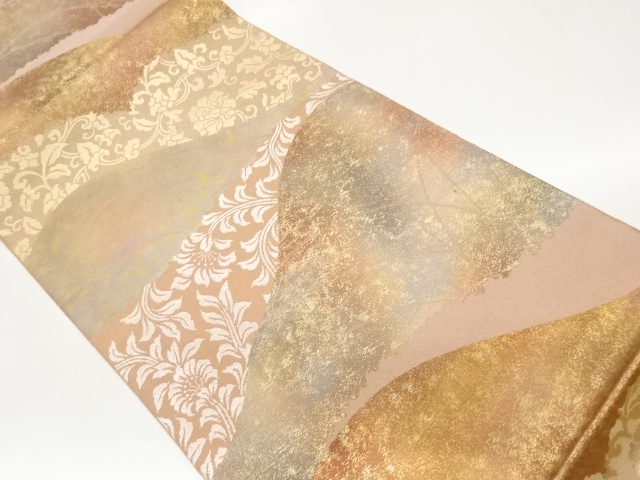 JAPANESE FUKURO OBI / WOVEN FLOWER ARABESQUE